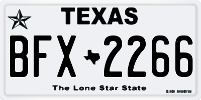 TX license plate BFX2266