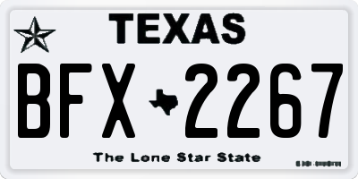TX license plate BFX2267