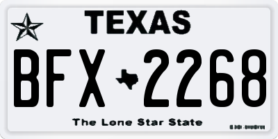 TX license plate BFX2268