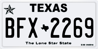 TX license plate BFX2269