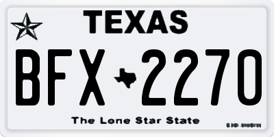TX license plate BFX2270