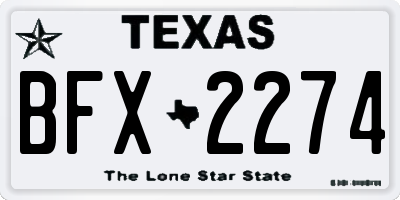 TX license plate BFX2274