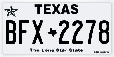 TX license plate BFX2278