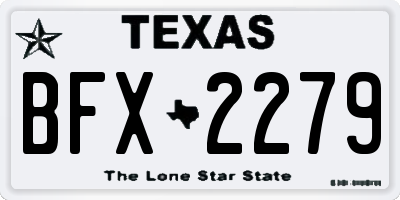 TX license plate BFX2279
