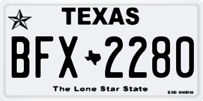 TX license plate BFX2280