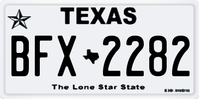 TX license plate BFX2282
