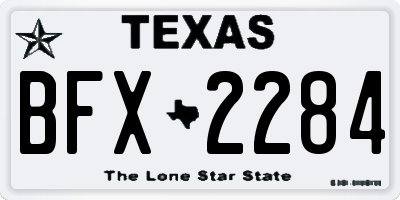 TX license plate BFX2284