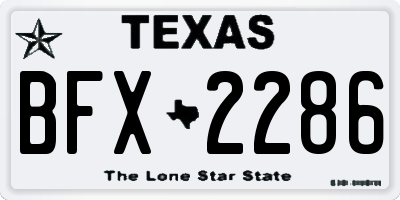 TX license plate BFX2286