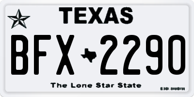 TX license plate BFX2290