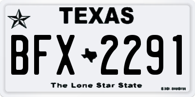 TX license plate BFX2291