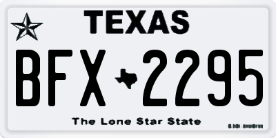 TX license plate BFX2295