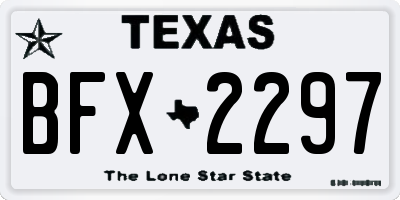 TX license plate BFX2297