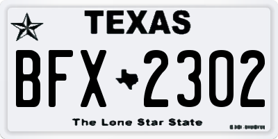 TX license plate BFX2302