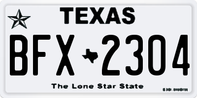 TX license plate BFX2304