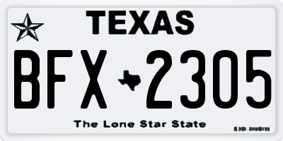 TX license plate BFX2305