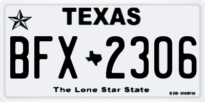 TX license plate BFX2306
