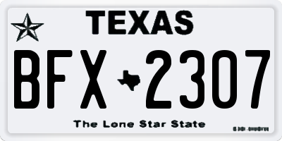 TX license plate BFX2307