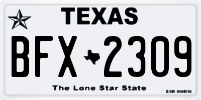 TX license plate BFX2309