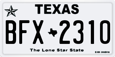 TX license plate BFX2310
