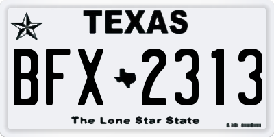 TX license plate BFX2313