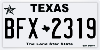 TX license plate BFX2319
