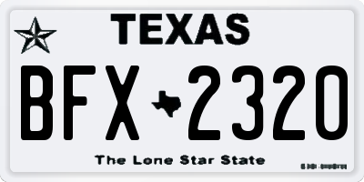 TX license plate BFX2320