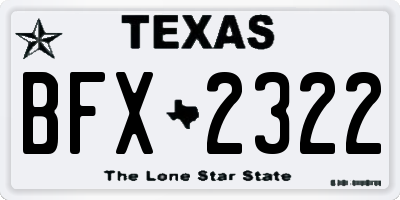 TX license plate BFX2322
