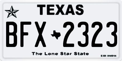 TX license plate BFX2323