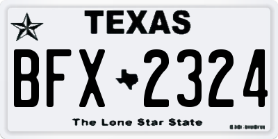 TX license plate BFX2324