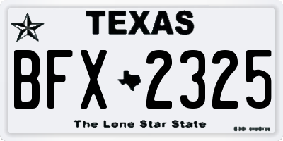 TX license plate BFX2325