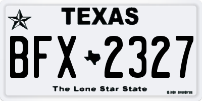 TX license plate BFX2327