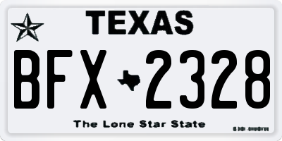 TX license plate BFX2328