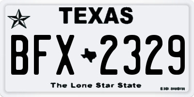 TX license plate BFX2329