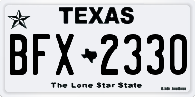 TX license plate BFX2330