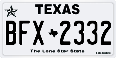 TX license plate BFX2332