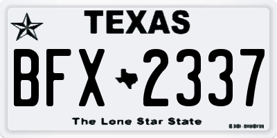 TX license plate BFX2337