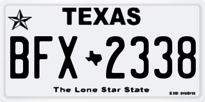 TX license plate BFX2338