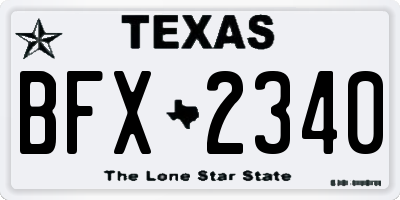 TX license plate BFX2340