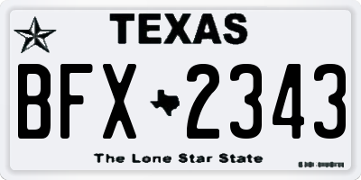 TX license plate BFX2343