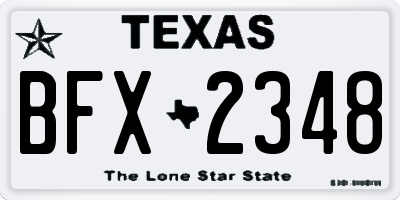 TX license plate BFX2348