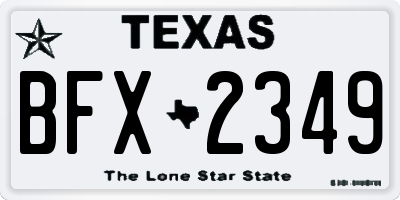 TX license plate BFX2349