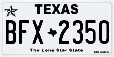 TX license plate BFX2350