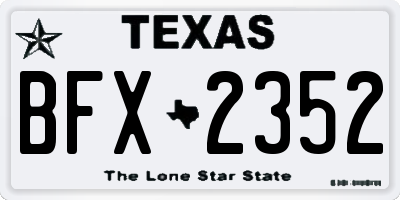 TX license plate BFX2352