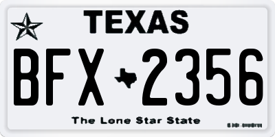 TX license plate BFX2356