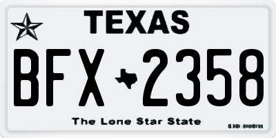 TX license plate BFX2358