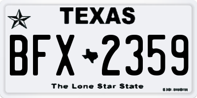TX license plate BFX2359
