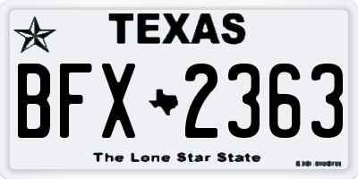 TX license plate BFX2363