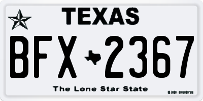 TX license plate BFX2367