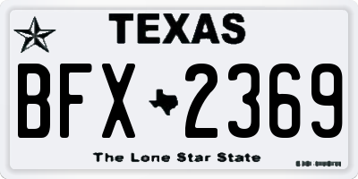 TX license plate BFX2369