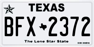 TX license plate BFX2372
